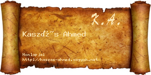 Kaszás Ahmed névjegykártya